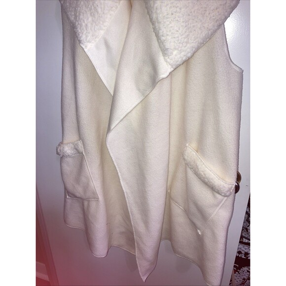 LeMode Vest Sleeveless Open Front Ivory Cream XXL - Picture 2 of 4